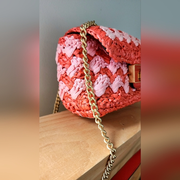 Kate Spade Evelyn Striped Crochet Raffia Shoulder Bag/Crossbody - Picture 2 of 16